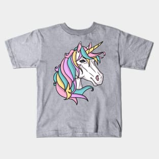 Pastel Rainbow Unicorn Kids T-Shirt